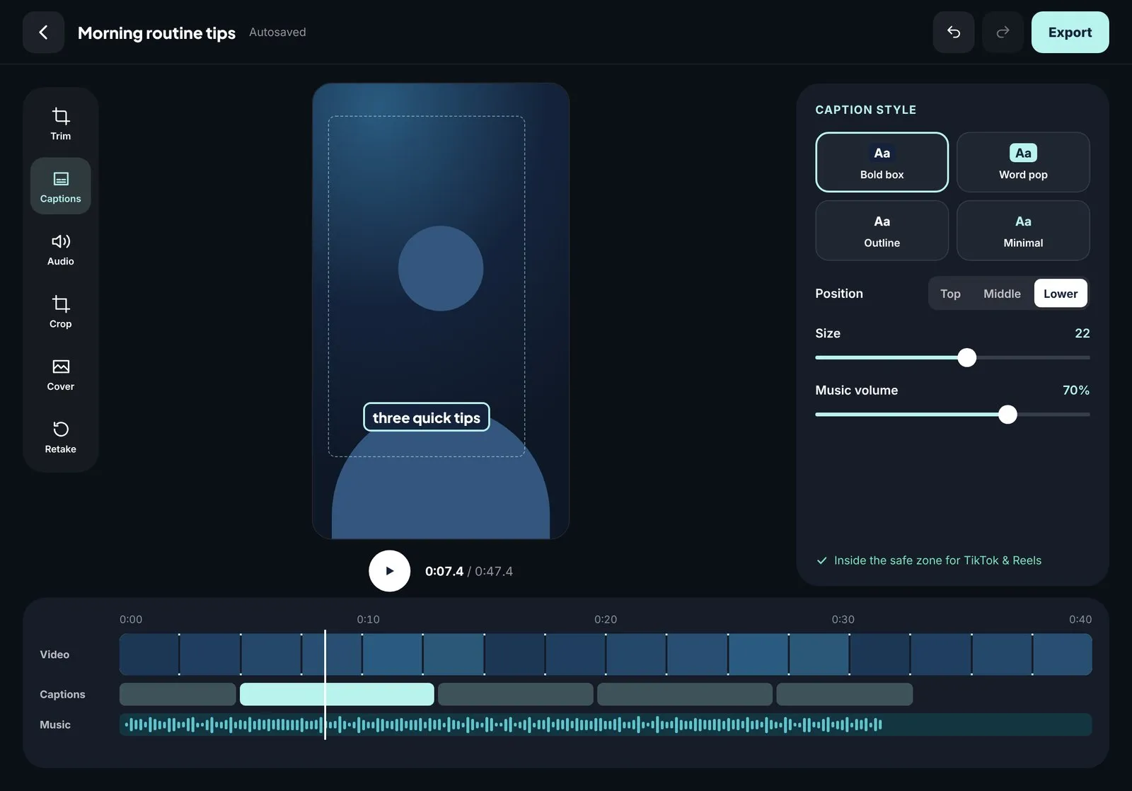 ReelPogo video editor on iPad
