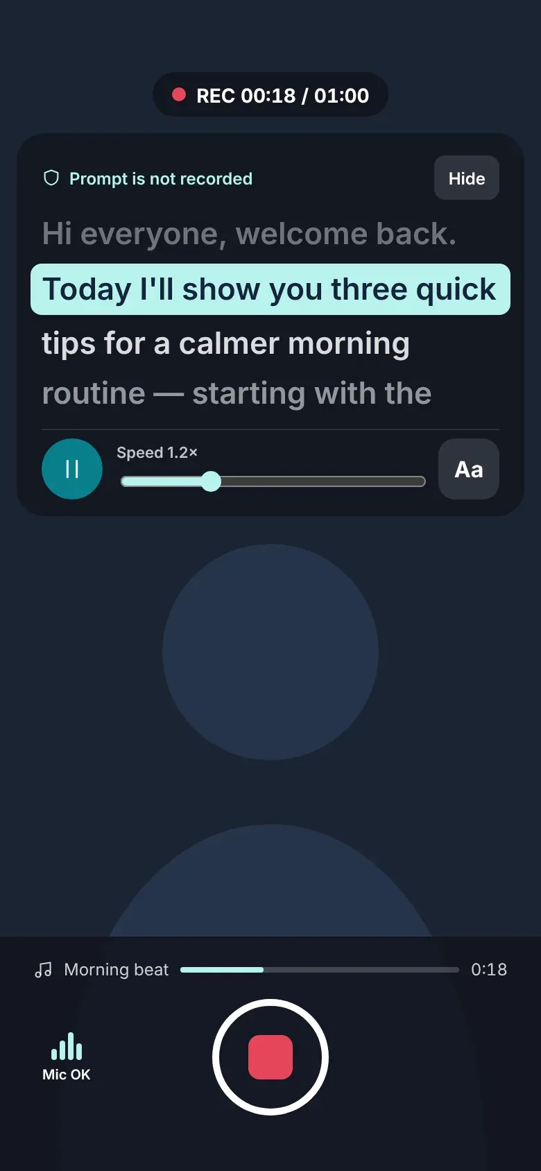 ReelPogo recording screen